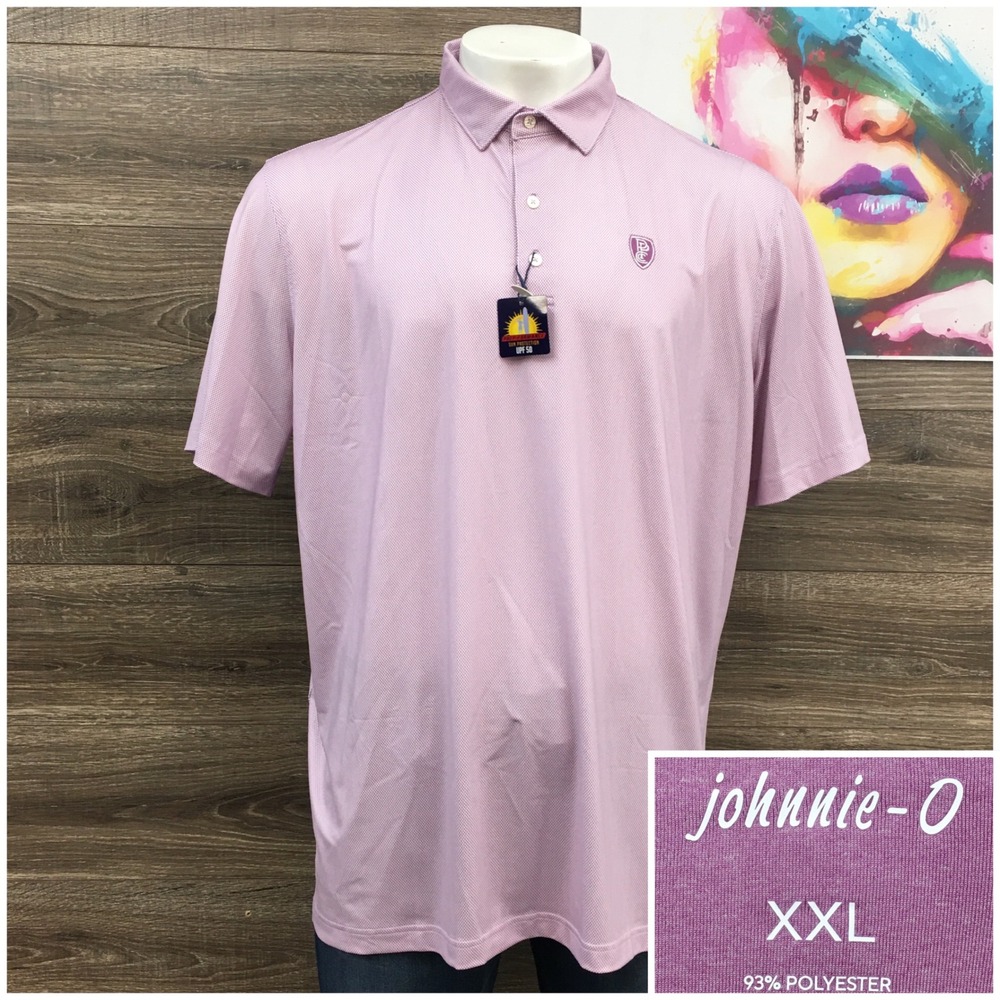 NEW! Johnnie-O Mens XXL Jam Purple‎ PREP-FORMANCE Poe Polo Golf Shirt UPF 50 NEW